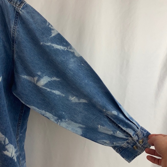 Custom Bleached Big Mac Denim Button Up Shirt XXL - Picture 7 of 14